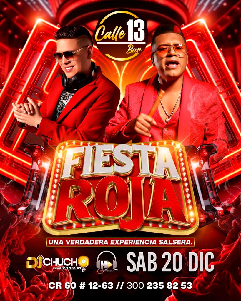 FIESTA ROJA – CALLE 13 BOGOTA 20 DICIEMBRE